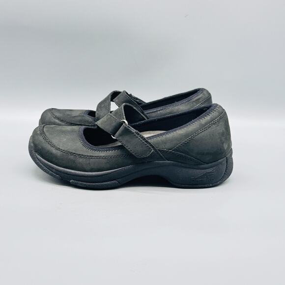 Dansko Shoes Womens 6.5 Gray Nubuck Kiki Mary Jane Hook & Loop Strap Work Casual - Picture 5 of 13